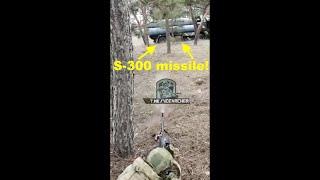 NOT SO SMART Russian Soldier Shooting at a S-300 Missile from VERY Close Range..and Paying the Price