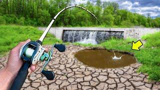 Fishing a DRIED UP Spillway - What Will We Catch?!