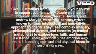 What are the main features of Metaphysical Poetry  John Donne, George Herbert, and Andrew Marvell