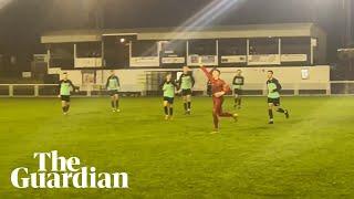 Chris Sutton's goalkeeper son Ollie scores long-range Wroxham goal