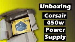 Corsair 450 watt PSU unboxing. Corsair CV 450w power supply / SMPS.