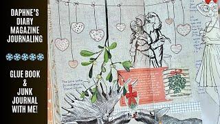 ️ Daphne’s Diary Magazine/3 NEW SPREADS/Glue Book With Me/Winter Themed Junk Journal Ideas ️