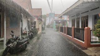 Heavy rain,strong winds,thunderstorms in the middle of the countryside | walking in the pouring rain