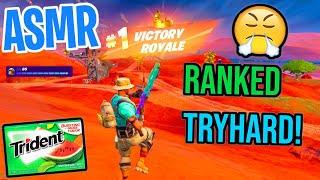 ASMR Gaming  Fortnite Ranked Tryhard Win! Relaxing Gum Chewing  Controller Sounds + Whispering 