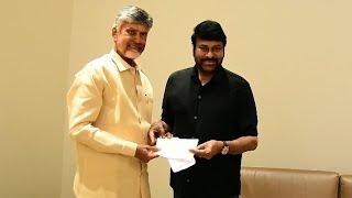 Megastar Chiranjeevi Meets AP CM Chandrababu Naidu & Donates ₹1 Crore Cheque | Manastars