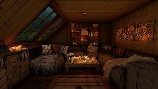 My Secret Place When I Want To Be Alone Cozy Attic Hideout Ambience | Calming Rain On Window Sounds