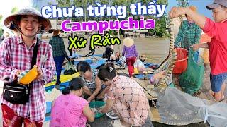 Chưa từng thấy chợ Cửa Khẩu Campuchia bán Rắn nhiều hơn Cá Linh