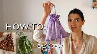 DIY | HOW TO: Wedding bag,  bucket bag, Drawstring bag