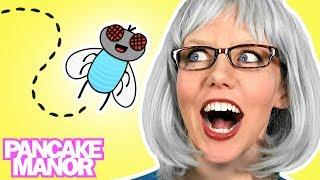 OLD LADY WHO SWALLOWED A FLY | Nursery Rhyme for Kids | Pancake Manor