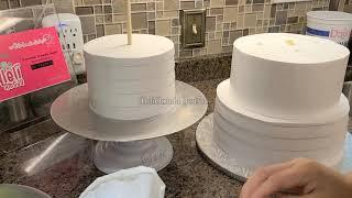 pastel para boda pequeño, como montar un pastel de 3 pisos para 60 personas, 6, 8 y 10 pulgadas