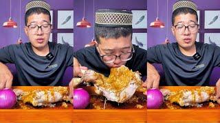 ASMR LAMB SHANK WITH SPICY GARLIC SAUCE EATING