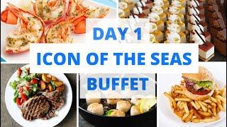 ICON OF THE SEAS EMBARKATION LUNCH BUFFET AT WINDJAMMER DAY 1