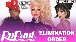 Season 17 *UPDATED* Elimination Order & Top 4 - RuPaul's Drag Race