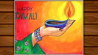 Diwali drawing very easy / Diwali special painting step by step / How to draw Diwali drawing