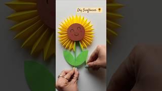 Create Beautiful Paper SUNFLOWER! #kidscraft #schoolcrafts