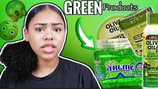 SLICKING MY HAIR WITH GREEN PRODUCTS! ||DRACODEZ