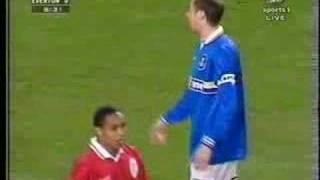 Duncan Ferguson throwing Paul Ince to the floor