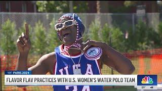 Flavor Flav practices with U.S. women's water polo team