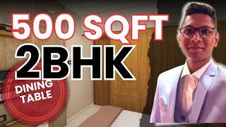 Compact 2 BHK interior Design || 500 sqft flat design || Sketchup 2020 and Lumion 10.3.2