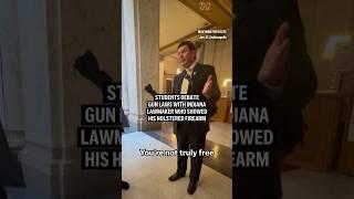 Students debate gun laws with Indiana lawmaker who showed his holstered firearm