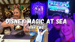 DISNEY MAGIC AT SEA | DAY TWO | Rapunzel's Royal Table, Water slides and Frozen Deck Party️