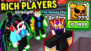 RICHEST PLAYERS Trade Me STRONGEST MEGA ROYAL PUMPKIN PET in Roblox Arm Wrestle Simulator..