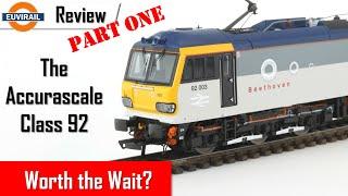 Review: Accurascale Class 92 92003 "Beethoven", Railfreight Grey, DCC Sound. Running problems found.