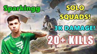 STK Sparkingg - 20+ KILLS (3K DAMAGE) - SOLO SQUADS! - PUBG