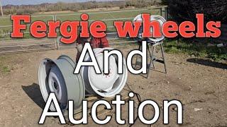 WHEELS and Methwold Auction. OLD motorbike and nice trailer.