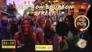 8k 3D Streets/bars/interviews: Travel Walking VR ASMR, French Quarter, Bourbon Street New Orleans