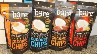 Bare Crunchy Coconut Chips Sea Salt Caramel, Simply Toasted, Chocolate Bliss, Sweet ‘n Heat Review