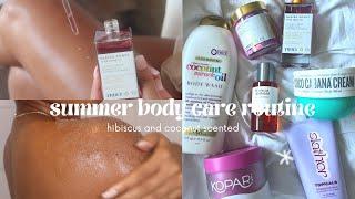 SUMMER HYGIENE ROUTINE FOR GLOWY SKIN | HIBISCUS + COCONUT