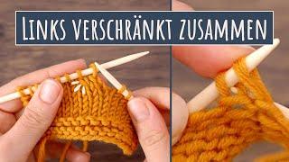 LINKS VERSCHRÄNKT zusammenstricken - links geneigte Abnahme