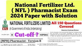 National Fertilizers Limited (NFL ) Pharmacist Exam 2024 Paper with Answers / All 150 Question cover