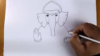 simple and easy Ganpati bappa Pencil drawing@TaposhiartsAcademy