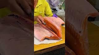 Perfect Sushi Prep! Filleting Salmon Like a Pro  #salmon #sushi #chef