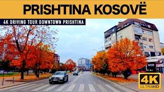 PRISHTINA KOSOVA, 1 HOUR 4K DRIVING TOUR DOWNTOWN, RELAXING VIDEO, NOVEMBER 2024