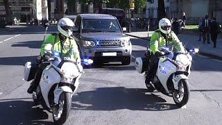 Metropolitan Police Special  Escort Group escorting cars in London