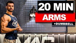 20 Min Arms Workout // Get HUGE Biceps & Triceps with dumbbell! | velikaans