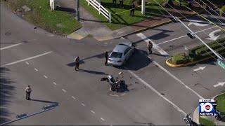 Miami-Dade Sheriff's motorman injured in crash