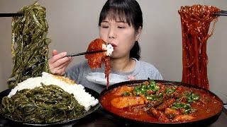 mukbang, spicy, kimchi.