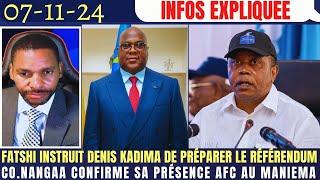 FATSHI INSTRUIT D.KADIMA DE PRÉP. LE RÉFÉRENDUM POUR CHANGÉ LA CONSTIT. C.NANGAA CONFIRMÉ AU MANIEMA