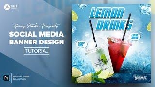 Social Media Post and Square Flyer Design for Food Brand | Photoshop Tutorial