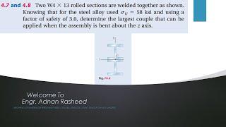 #Mech of Materials# |ProblemSolutionMOM​ | Problem 4.8 |Pure Bending| Engr. Adnan Rasheed