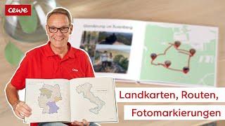 Landkarten, Routen und Fotomarkierungen