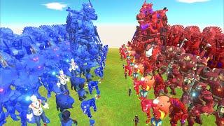 COLOR METAL WAR - BLUE METAL TEAM vs RED METAL TEAM - Animal Revolt Battle Simulator