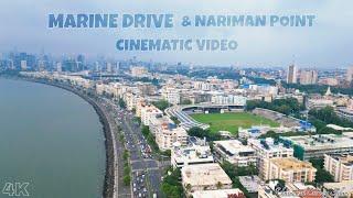 Marine drive and Nariman point, Mumbai, Maharashtra, India  | Aerial View 4K