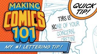 My #1 Tip For Comic Book Lettering!   Quick Tip!