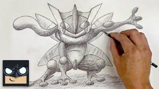 How To Draw Ash Greninja | Pokemon Sketch Tutorial