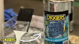 Diggers Water Based Turps to Clean Your Paint Brushes in Seconds